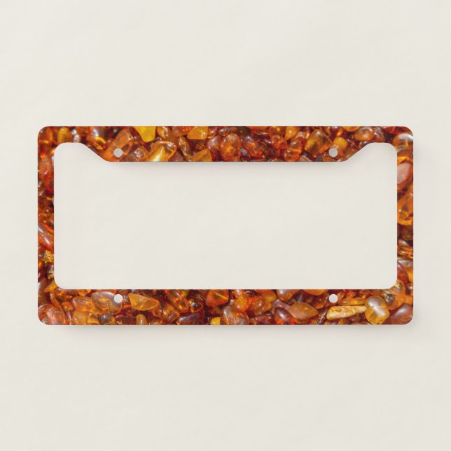 Amber stones license plate frame (Front)
