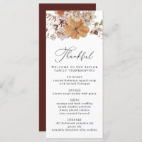 AMBER thanksgiving dinner rustic menu template