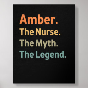 Amber The Nurse The Myth The Legend Funny Vintage Foam Core Photo Tile