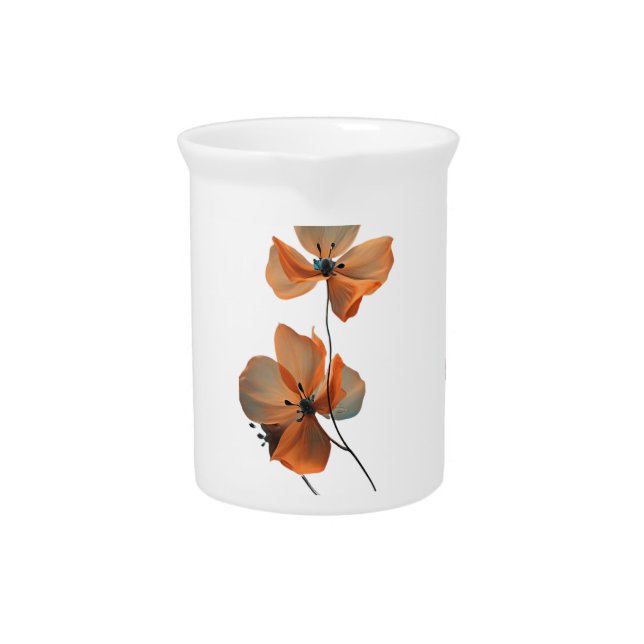 Amber Whisper Petals in the Dark Quiet Bloom Ember Beverage Pitcher (Front)