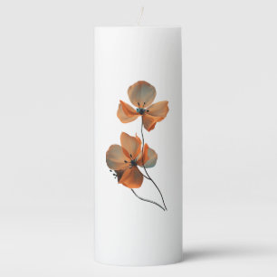 Amber Whisper Petals in the Dark Quiet Bloom Ember Pillar Candle