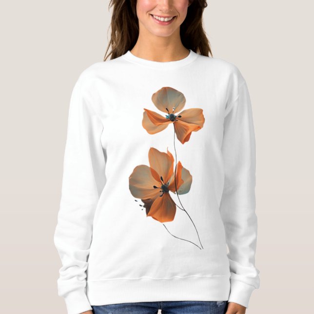 Amber Whisper Petals in the Dark Quiet Bloom Ember Sweatshirt (Front)