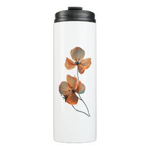 Amber Whisper Petals in the Dark Quiet Bloom Ember Thermal Tumbler