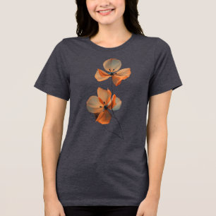 Amber Whisper Petals in the Dark Quiet Bloom Ember Tri-Blend Shirt
