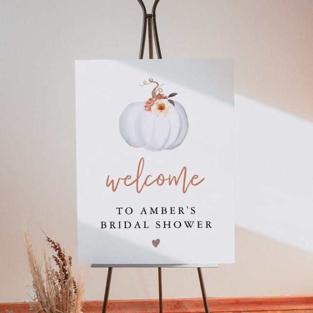 AMBER White Pumpkin Fall Bridal Shower Welcome Pos Foam Board (Creator Uploaded)