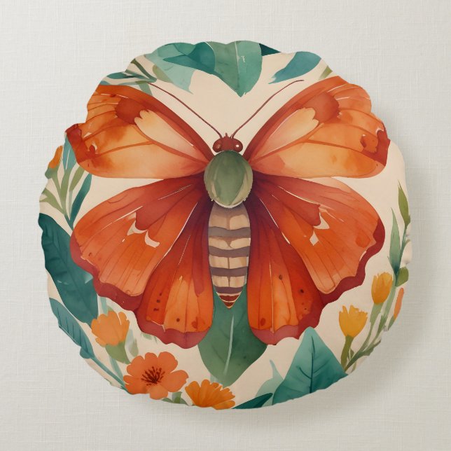 Amber Wings Round Pillow (Front)
