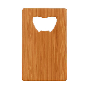 Amber Wood Grain Credit Card Bottle Opener