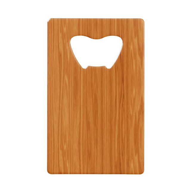 Amber Wood Grain Credit Card Bottle Opener (Front)