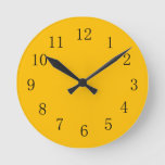 Amber Yellow Kitchen Wall Clock at Zazzle