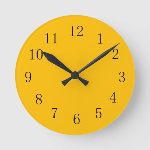 Amber Yellow Kitchen Wall Clock