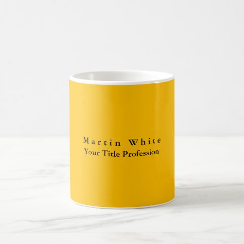 Amber Yellow Plain Elegant Professional Coffee Mug