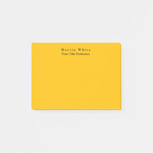 Amber Yellow Plain Elegant Professional Modern Post-it Notes