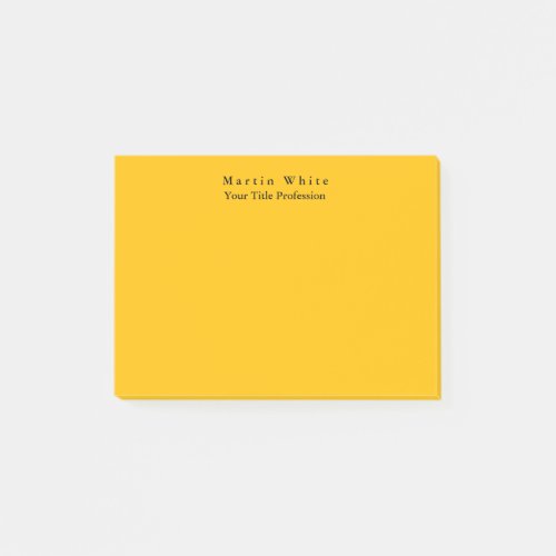 Amber Yellow Plain Elegant Professional Modern Post_it Notes