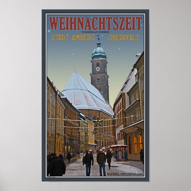 Amberg Christmas - Rathausstrasse Poster (Front)