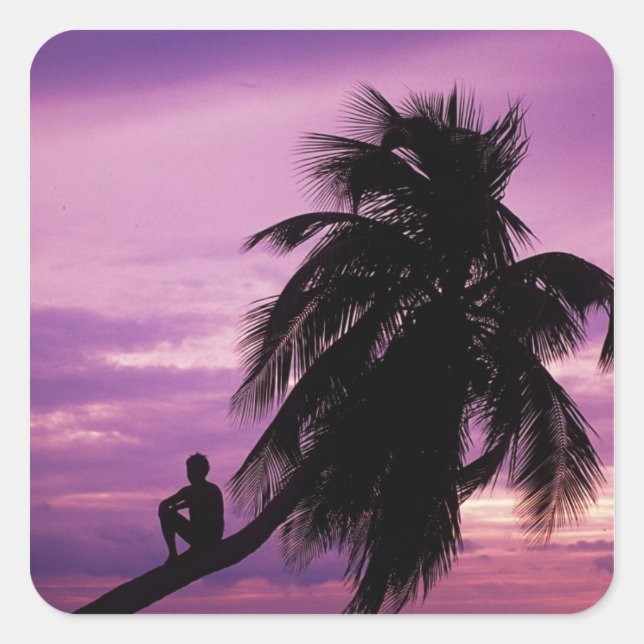 Ambergris Caye, Belize, Central America. Square Sticker (Front)