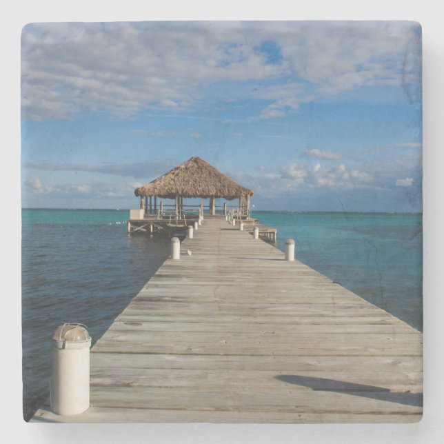 Ambergris Caye Belize Stone Coaster (Front)