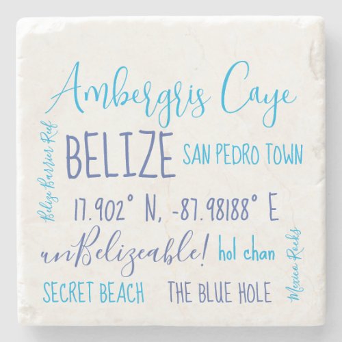 Ambergris Caye Belize  Stone Coaster