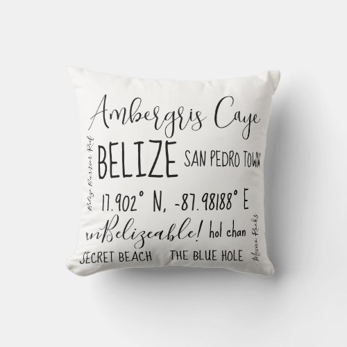 Ambergris Caye Belize Throw Pillow