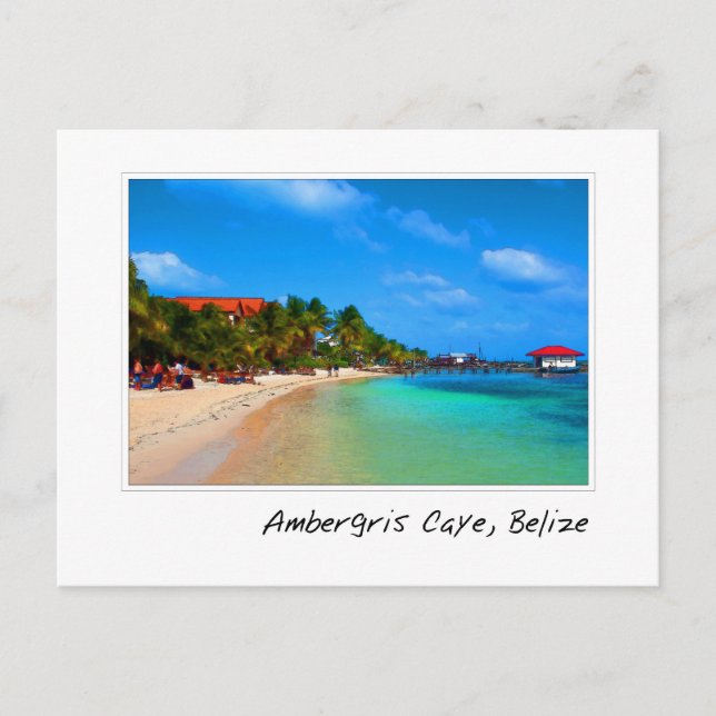 Ambergris Caye Belize Travel Destination Postcard (Front)
