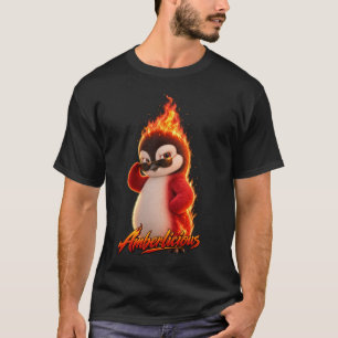 Amberlicious Fire Penguin Sunglasses Funny Cute T- T-Shirt