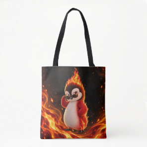 Amberlicious Fire Penguin Sunglasses Funny Tote Bag