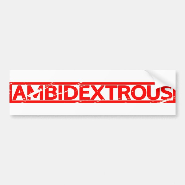 Ambidextrous Stamp Bumper Sticker (Front)