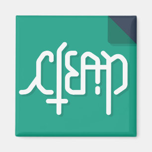 Ambigram Dishwasher Magnet: flat style: teal Magnet