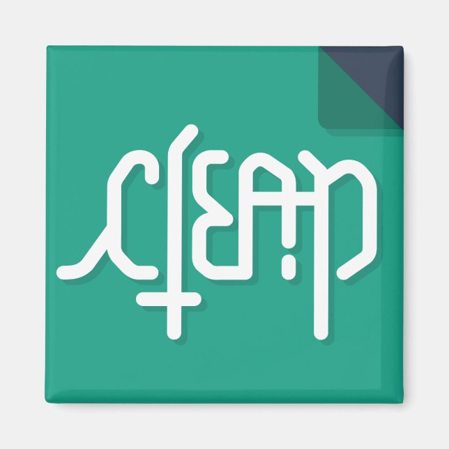 Ambigram Dishwasher Magnet: flat style: teal Magnet (Front)