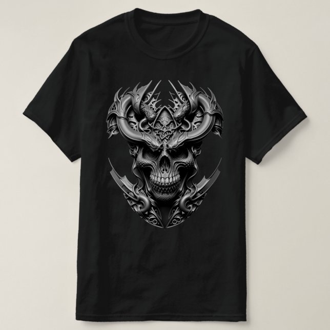 Ambiguous Art Dragon Alien Creature Skull Design T-Shirt (Design Front)