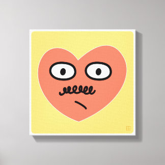 Ambiguous Emotion Heart - With Mustache Canvas Print