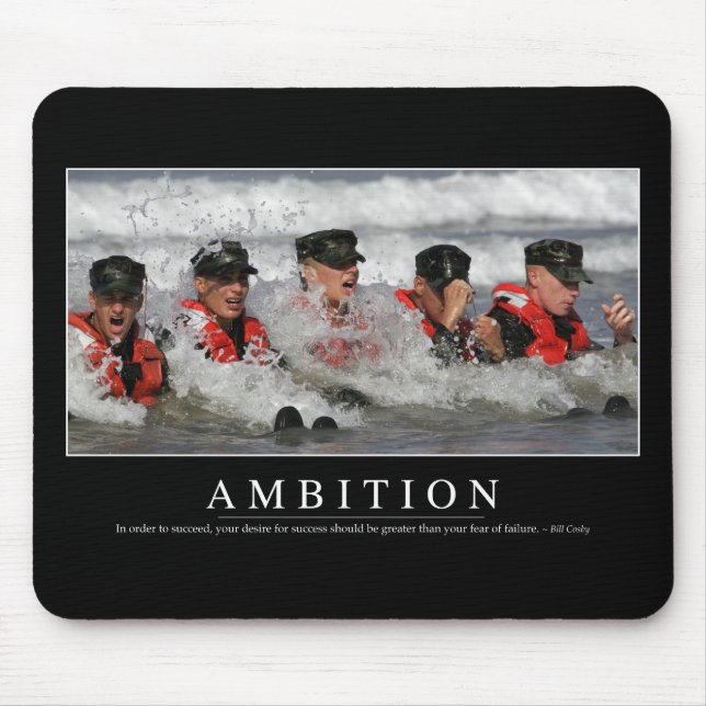 Ambition: Inspirational Quote Mouse Pad (Front)