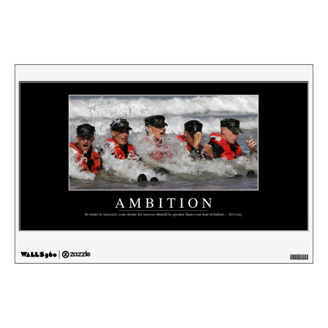 Ambition: Inspirational Quote Wall Sticker (Front)