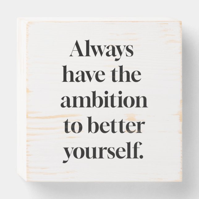 Ambition Wood Box Sign (Front Horizontal)