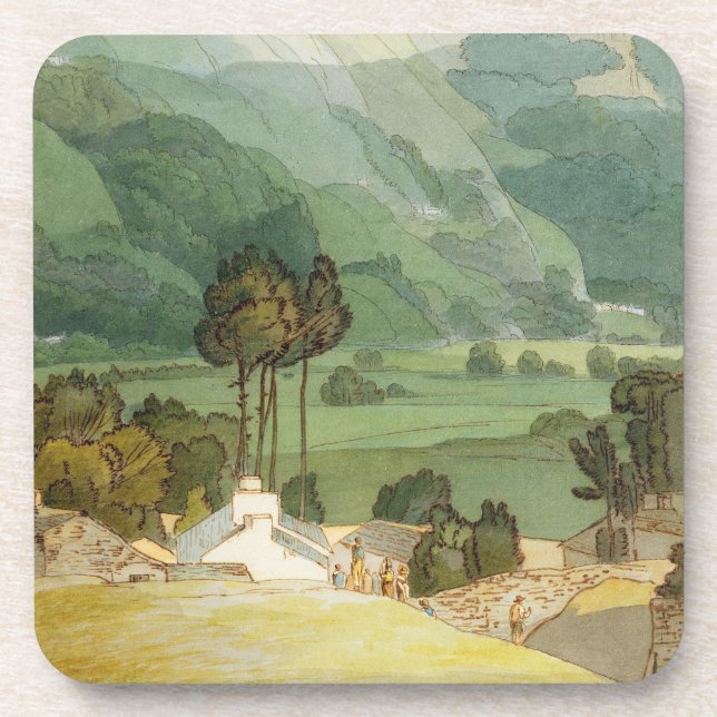 Ambleside, 1786 (w/c with pen and ink over graphit drink coaster (Front)