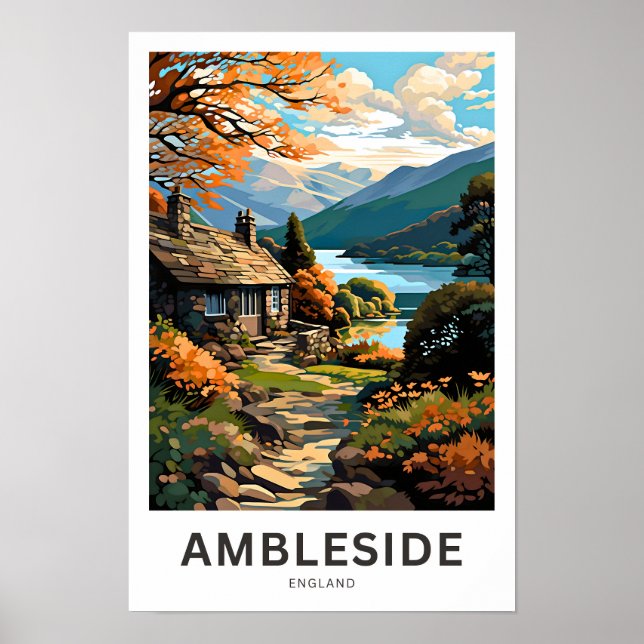 Ambleside England Travel Print (Front)