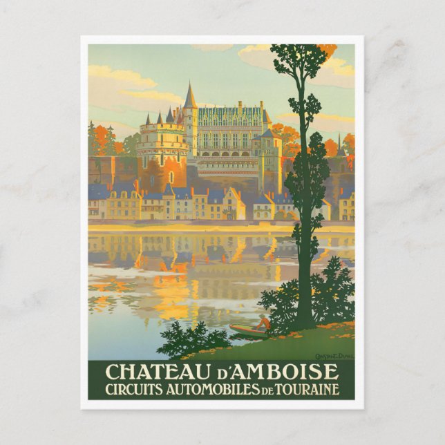 Amboise castle France vintage travel Postcard (Front)