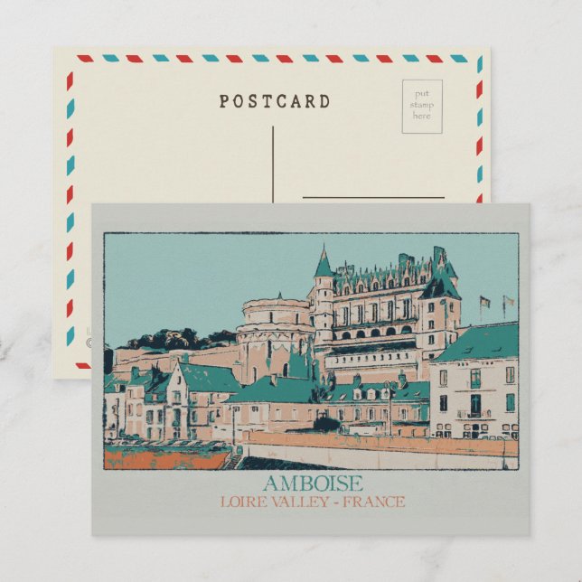 Amboise chateau in the Loire valley, France Postcard (Front/Back)