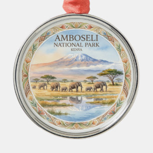 Amboseli National Park Loitokitok Kenya Metal Ornament