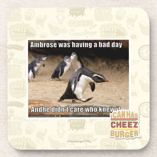 Ambrose was having a bad day beverage coaster (Front)