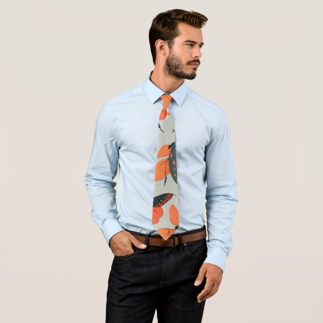 Ambrosia Beetle Retro Colourful Custom Pattern Neck Tie (In Situ)