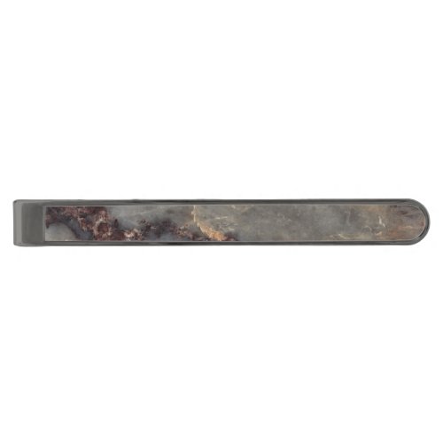 Ambrosia Decorative Stone _ Stunning Vivid Color Gunmetal Finish Tie Clip
