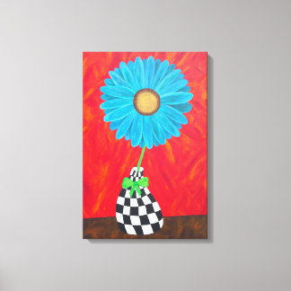 Ambrosino Art Blue Flower Vase Wall Canvas Print