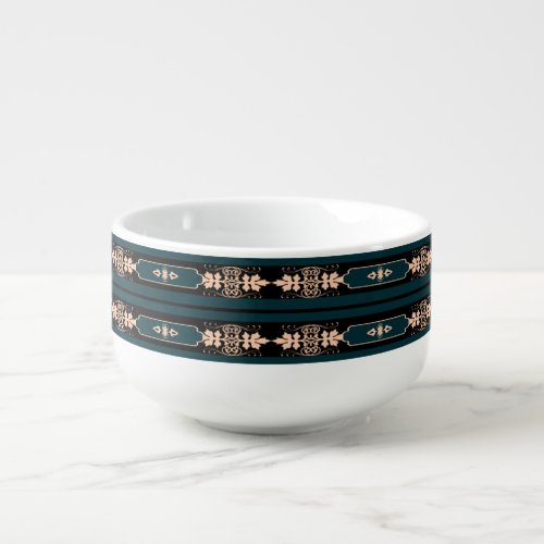 Ambrosio Stripes  Peacock and Black Soup Mug