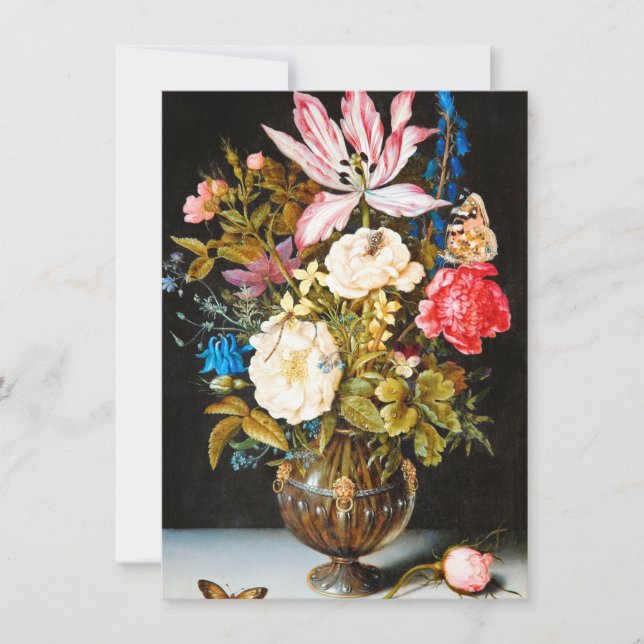 Ambrosius Bosschaert - Still Life With Flowers Thank You Card (Front)