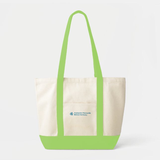 AMBS tote bag with green trim (Front)