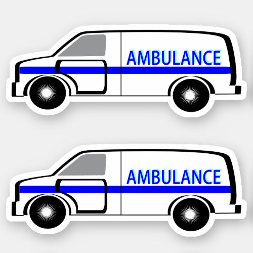 Ambulance _ 2_Up Contour Cut Sticker