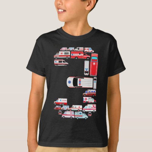Ambulance Car For Boys Kids Three 3 Year Old   T_Shirt