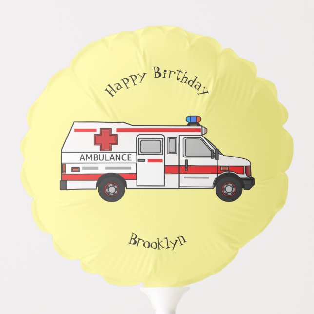 Ambulance cartoon illustration balloon (Front)