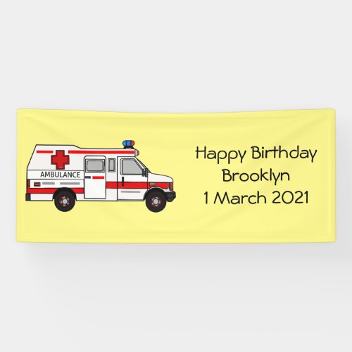 Ambulance cartoon illustration banner