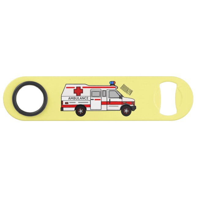 Ambulance cartoon illustration bar key (Front (Horizontal))